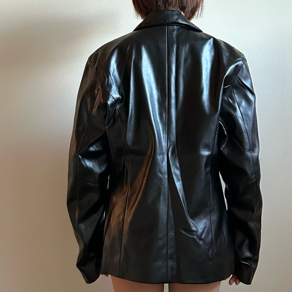 Danielle Guizio black faux leather jacket - Picture 5 of 5